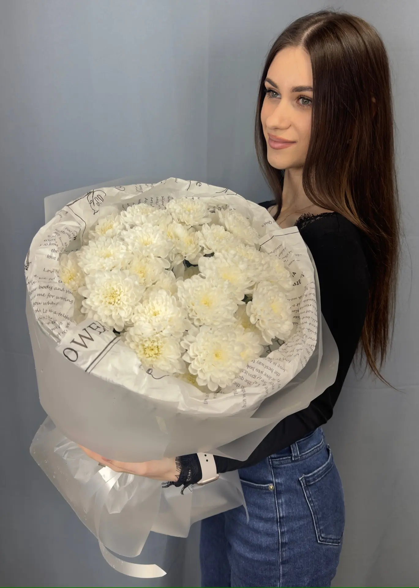 Монобукет из хризантем