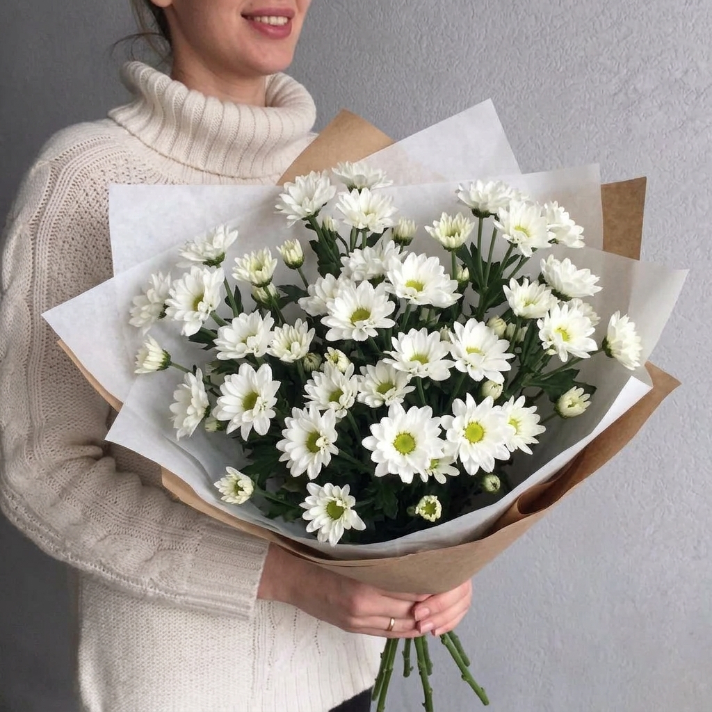 Букет из кустовых хризантем, 9 шт.