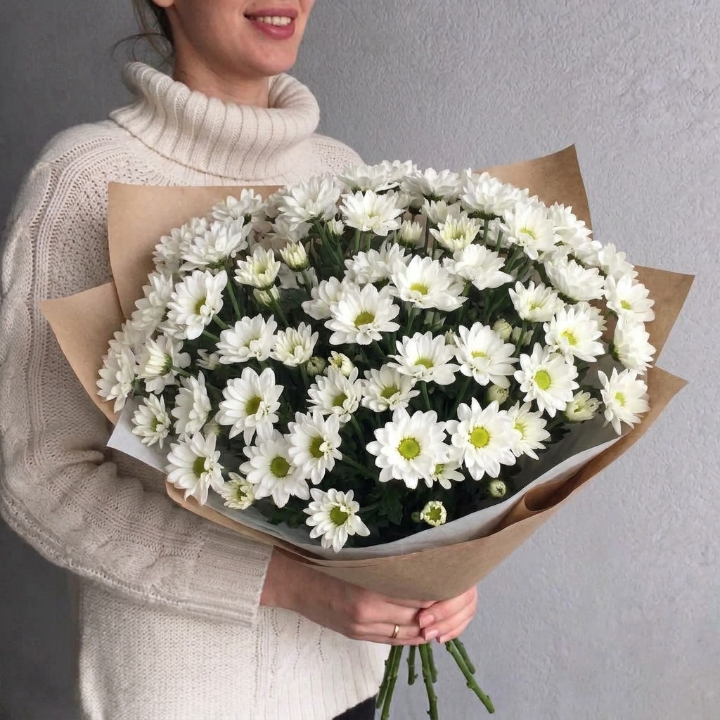 Букет из кустовых хризантем, 15 шт.
